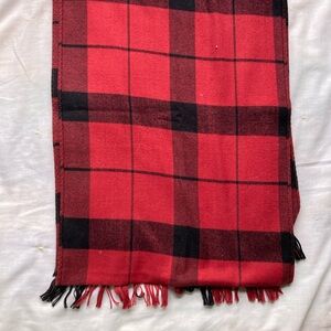 Red and Black Plaid Scarf flannel